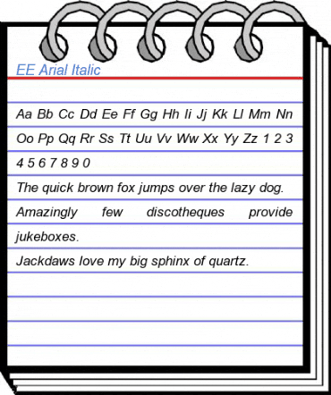 EE Arial Italic Font