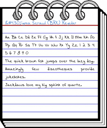 Ʈigma Scrawl (BRK) Regular Font