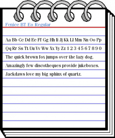Fenice BT Eo Regular Font