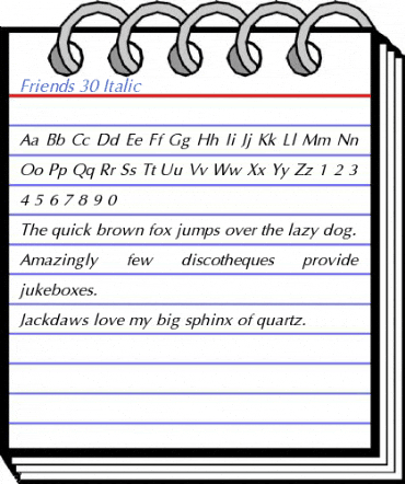Friends 30 Italic Font