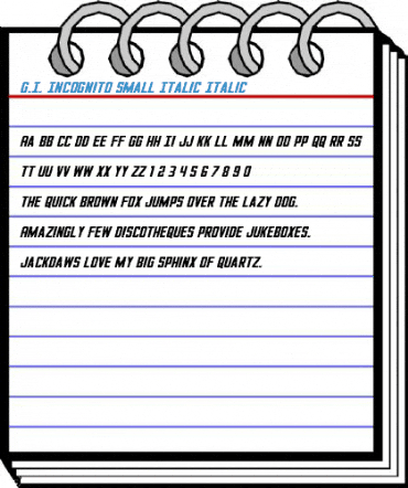 G.I. Incognito Small Italic Italic Font