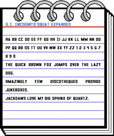 G.I. Incognito Squat Expanded Font