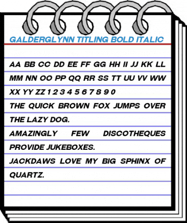 Galderglynn Titling Bold Italic Font