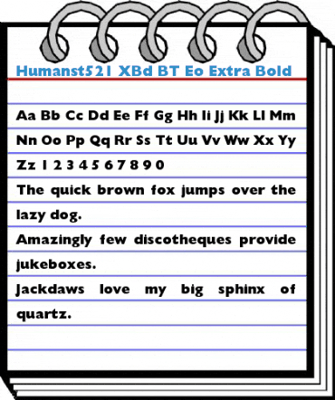 Humanst521 XBd BT Eo Font