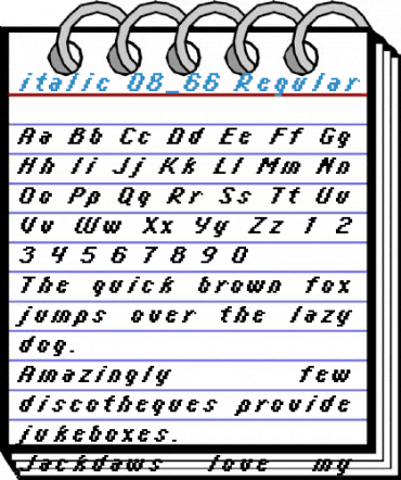 italic 08_66 Regular Font