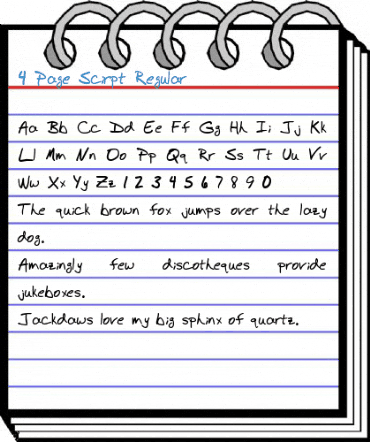 4 Page Scirpt Regular Font