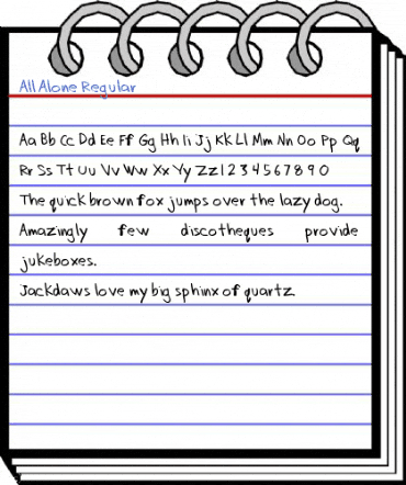 All Alone Regular Font