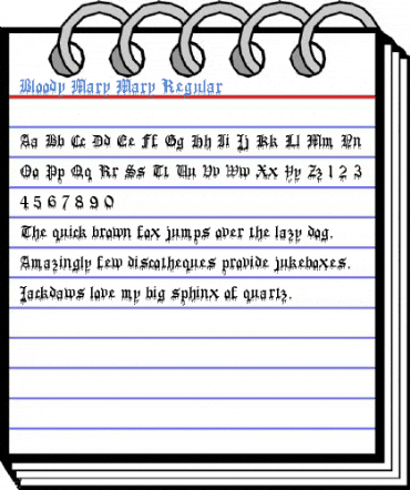 Bloody Mary Mary Regular Font