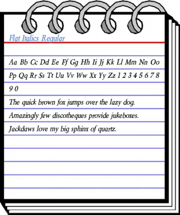 Flat Italics Regular Font