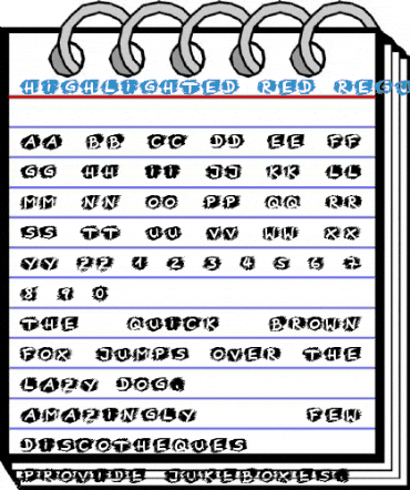 Highlighted Red Regular Font