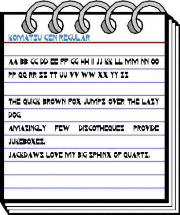 Komatsu Cen Regular Font