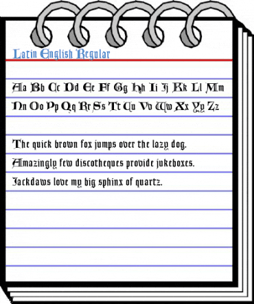 Latin English Regular Font