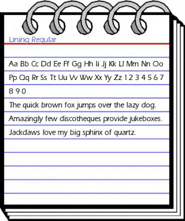 Lining Regular Font