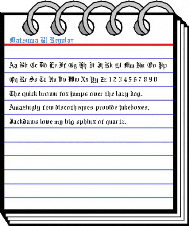 Matsuma Bl Regular Font