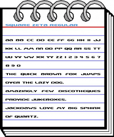 Square Zeta Regular Font