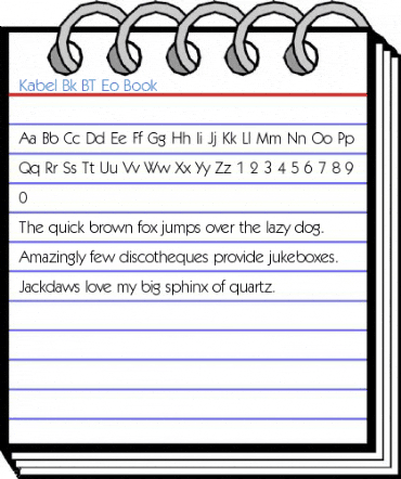 Kabel Bk BT Eo Book Font