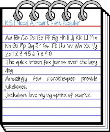 KG I Need A Heart Font Regular Font