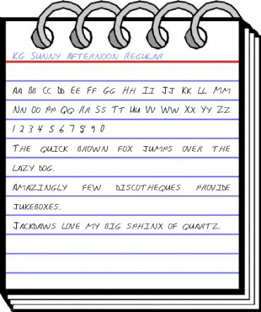 KG Sunny Afternoon Regular Font