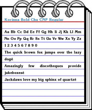 Korinna Bold Chu CNP Regular Font