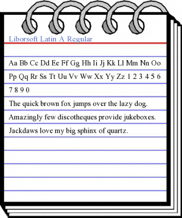 Liborsoft Latin A Regular Font