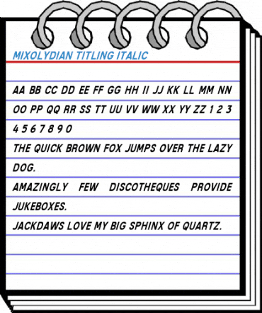 Mixolydian Titling Italic Font