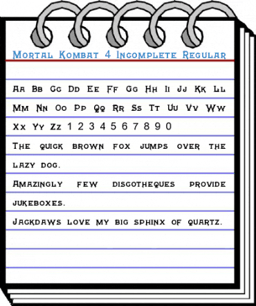 Mortal Kombat 4 Incomplete Regular Font