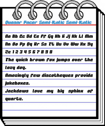Quasar Pacer Semi-Italic Semi-Italic Font