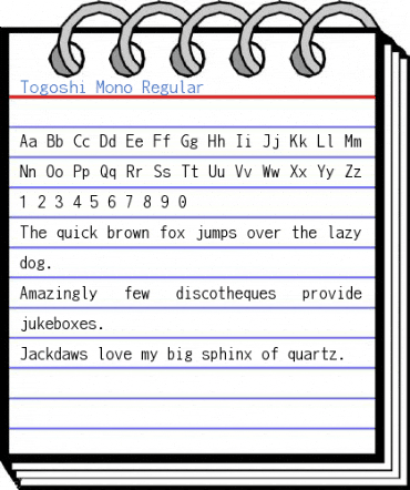 Togoshi Mono Regular Font