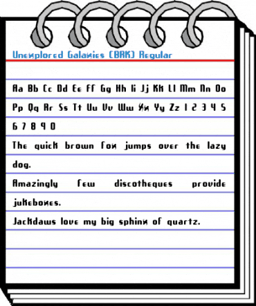 Unexplored Galaxies (BRK) Regular Font
