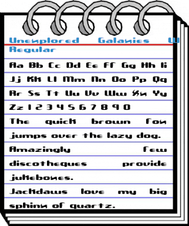 Unexplored Galaxies W (BRK) Regular Font