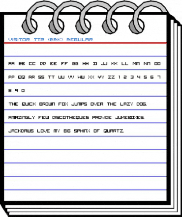 Visitor TT2 (BRK) Regular Font