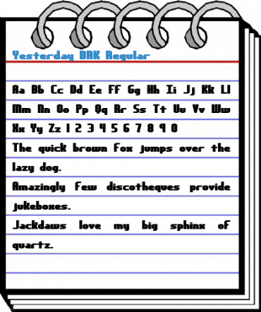 Yesterday BRK Regular Font
