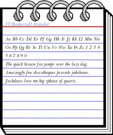 YUBaskervilI Regular Font