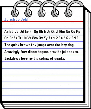 Zurich Eo Bold Font