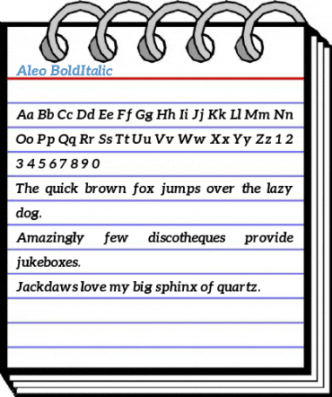Aleo BoldItalic Font