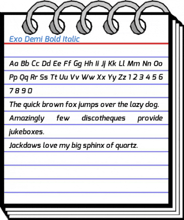 Exo Demi Bold Italic Font