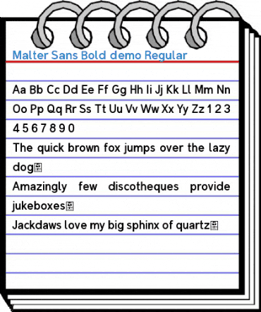 Malter Sans Bold demo Regular Font