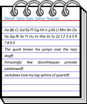 Malter Sans Italic Demo Regular Font
