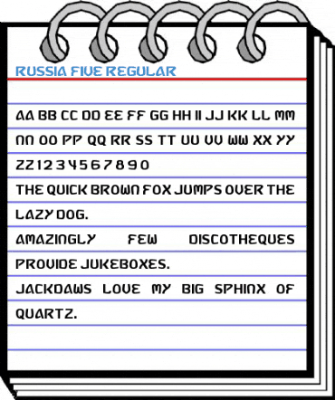 Russia Five Regular Font