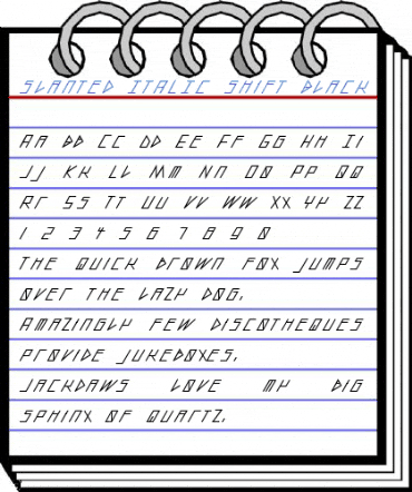 slanted ITALIC shift Black Font