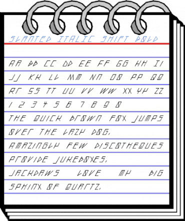 slanted ITALIC shift Bold Font