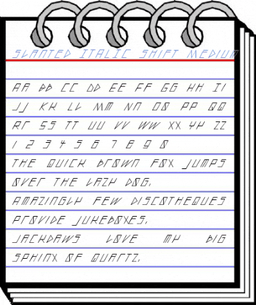 slanted ITALIC shift Medium Font