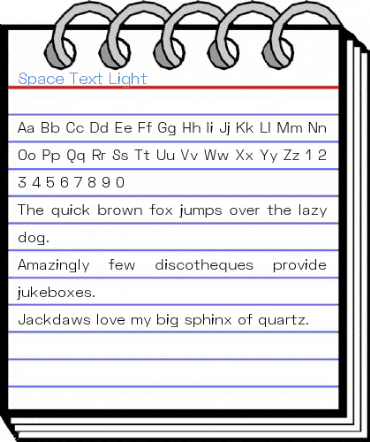 Space Text Light Font
