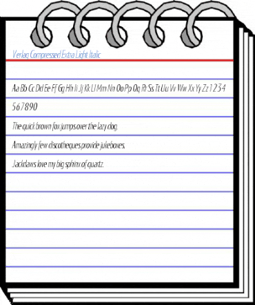 Verlag Compressed Extra Light Italic Font