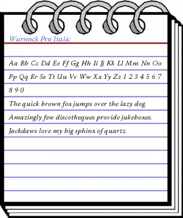 Warnock Pro Italic Font