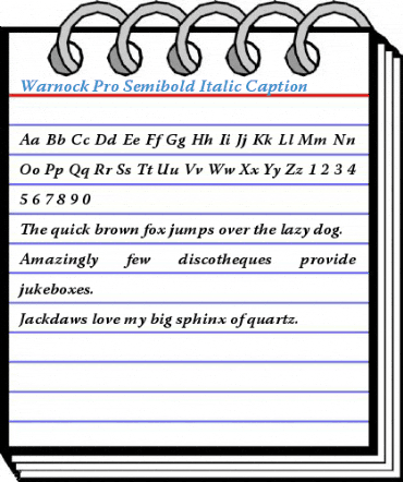 Warnock Pro Semibold Italic Caption Font