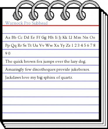 Warnock Pro Subhead Font