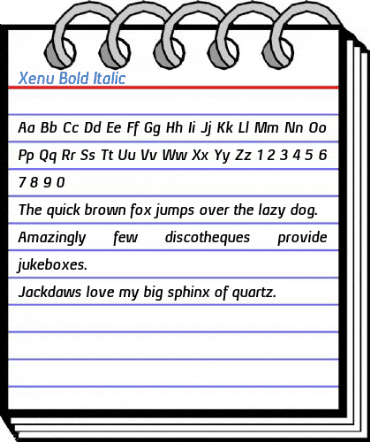 Xenu Bold Italic Font