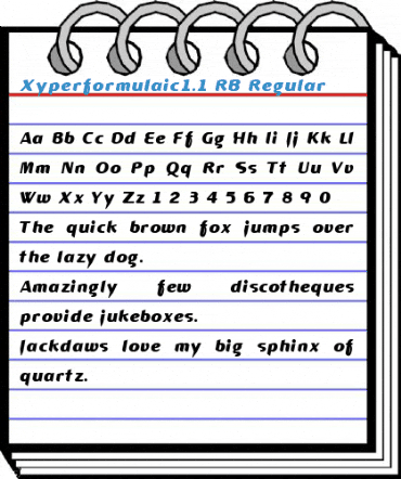 Xyperformulaic1.1 RB Regular Font