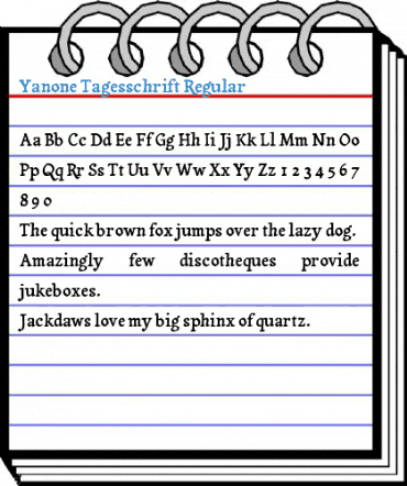 Yanone Tagesschrift Regular Font